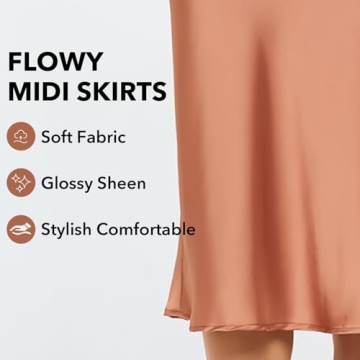Stylish High Waist Satin Midi Skirt for Women - Perfect Fit