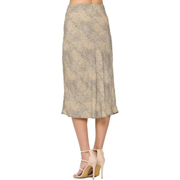 Stylish High Waist Satin Midi Skirt for Women - Perfect Fit