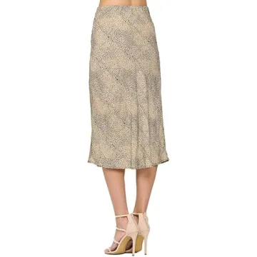 Stylish High Waist Satin Midi Skirt for Women - Perfect Fit