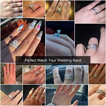 Stunning 1.5CT Moissanite Engagement Ring in 18K White Gold Plated Silver for Women.