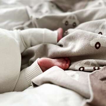 Bleu La La Knit Baby Blanket for Girls and Boys 100% Cotton Buttery Soft Cozy Receiving Swaddle Crib Stroller Blanket for Shower Gift Registry for Newborns, Infants, Toddlers (Cars - Cream)