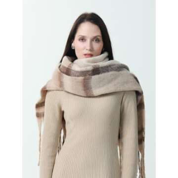 kaliya Womens Winter Scarf for Women Chunky Oversized Plaid, Women's Fashion Scarves Colorful Large ...