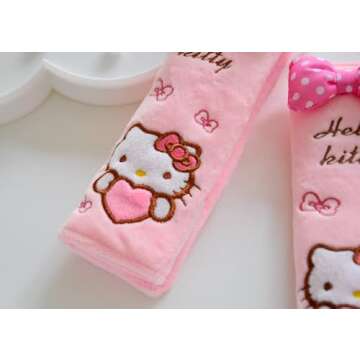 VERSAINSECT awaii Car Seat Belt Cushions Shoulder Pad -2 Pieces Cute car Decor Plush Soft Belt Protector Cushions Shoulder Pads for a More Comfortable Driving