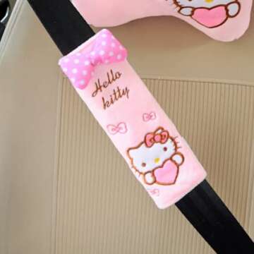 VERSAINSECT awaii Car Seat Belt Cushions Shoulder Pad -2 Pieces Cute car Decor Plush Soft Belt Protector Cushions Shoulder Pads for a More Comfortable Driving