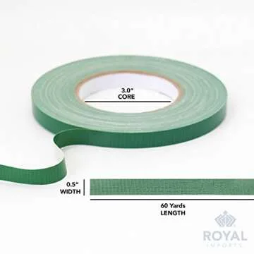 Royal Imports Floral Tape Green, Flower Stem Wrap Adhesive Waterproof Florist Tape for Decorative Bouquets Arranging and Crafts - 0.5" (60 Yd/180Ft) - 3 Rolls