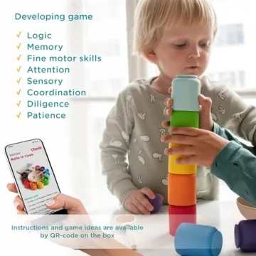 Ulanik Montessori Wooden Balls in Cups Toy for Kids