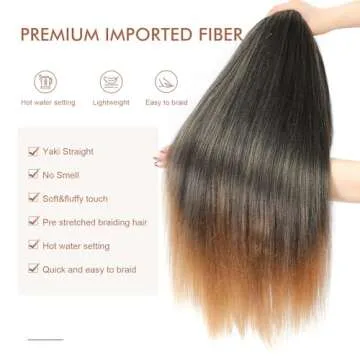 DIFUNEE Ombre Blonde 24 Inch Pre-stretched Braiding Hair