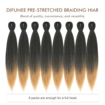 DIFUNEE Ombre Blonde 24 Inch Pre-stretched Braiding Hair