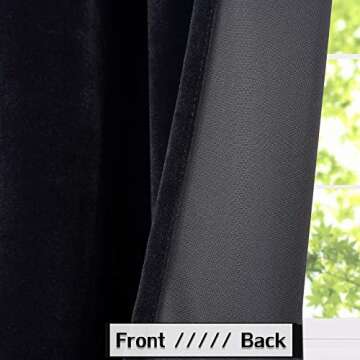 Haperlare Black Velvet Curtains 108 inches Room Darkening Soft Luxury Velvet Panel Drapes for Bedroom Window Treatment Thermal Insulated Rod Pocket Draperies, W42 x L108 inches, 2 Panels