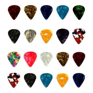 20 Pack Guitar Picks 4 Different Thickness Colorful Celluloid Guitar Picks Plectrums for Acoustic Gu...
