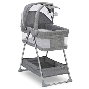 Simmons Kids City Sleeper Bassinet - Portable Crib with Activity Mobile, Nightlight, and Storage
