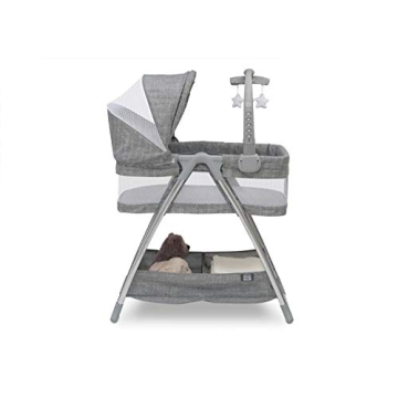 City Sleeper Bassinet with Mobile & Storage in Grey Tweed