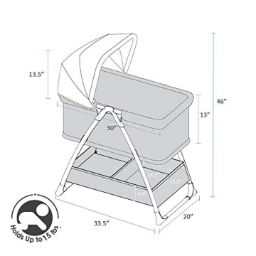 City Sleeper Bassinet with Mobile & Storage in Grey Tweed