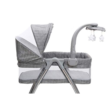 City Sleeper Bassinet with Mobile & Storage in Grey Tweed