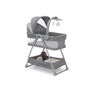 City Sleeper Bassinet with Mobile & Storage in Grey Tweed