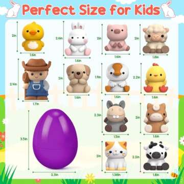 12pack Prefilled Easter Eggs with Finger Puppets, Easter Basket Stuffers with Toys inside for Easter...