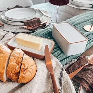 Mora Ceramic Two-in-One Butter Dish for Mindful Eating