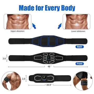 MarCoolTrip MZ Electronic Muscle Stimulator, Abs Stimulator Muscle Toner, Ab Machine Trainer for All Body, Fitness Strength Training Workout Equipment for Men and Women