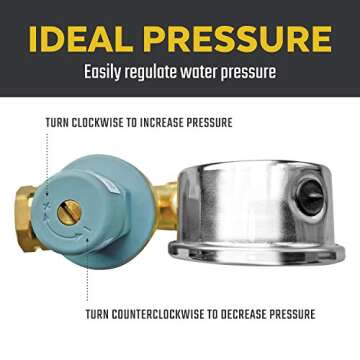 Valterra RV Water Regulator with Pressure Gauge for Plumbing