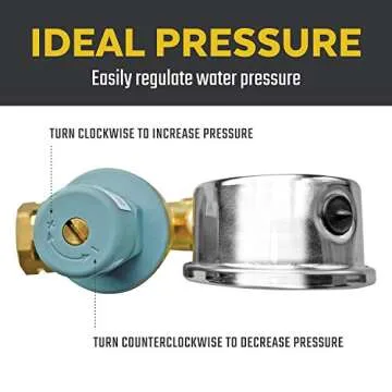 Valterra RV Water Regulator with Pressure Gauge for Plumbing