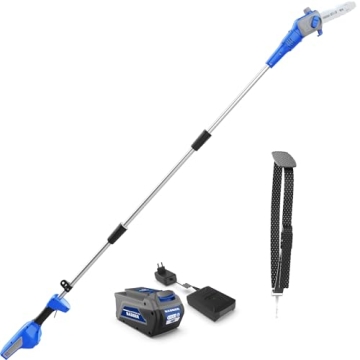 WILD BADGER POWER Cordless 40V 8'' Electric Pole Saw with Detachable Pole, 2Ah Battery and Charger I...