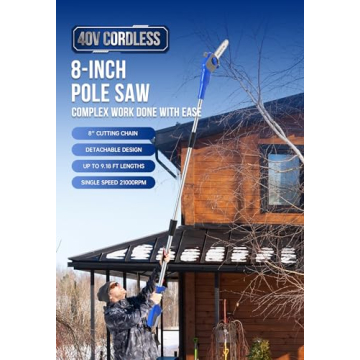 Wild Badger Power Pole Saw Cordless 40V for Easy Pruning