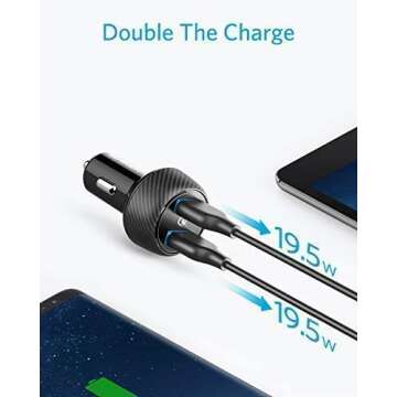 Car Charger, Anker Quick Charge 3.0 39W Dual USB Car Charger Adapter, PowerDrive Speed 2 for Galaxy S10/S9/S8/S7/S6/Plus, Note 9, Poweriq for iPhone 11/XS/Max/XR/X/8/7, Ipad Pro, LG, Nexus, and More
