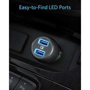 Car Charger, Anker Quick Charge 3.0 39W Dual USB Car Charger Adapter, PowerDrive Speed 2 for Galaxy S10/S9/S8/S7/S6/Plus, Note 9, Poweriq for iPhone 11/XS/Max/XR/X/8/7, Ipad Pro, LG, Nexus, and More