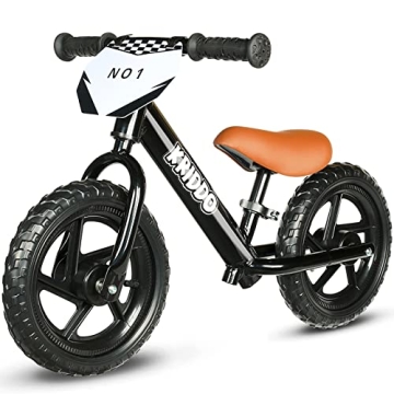 KRIDDO Toddler Balance Bike 2 Year Old - 12 Inch Push Bicycle with Customize Plate, Steady Balancing...