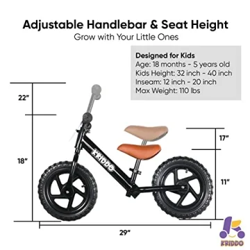 KRIDDO Toddler Balance Bike for Ages 2-5, Customizable Design