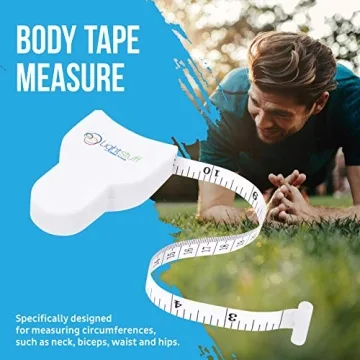 Body Measuring Tape - Compact, Ergonomic Body Measurement Tape with One-Button Retraction Design - Smart, Accurate Way to Track Muscle Gain, Fat Loss - Lightstuff Easy Body Tape Measure