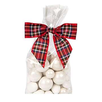 Weststone Christmas Plaid Pre-tied Bow Set of 50 - Versatile Gift Bows for Any Occasion