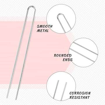 Lawie 30 Pack 4 Inch Silver U-Shaped Metal Hair Sticks, Straight Long Hair Forks, Bun Twist Hair Clips Holders - Arts and Crafts DIY Accessories