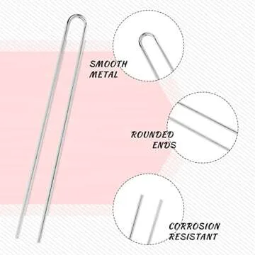 Lawie 30 Pack 4 Inch Silver U-Shaped Metal Hair Sticks, Straight Long Hair Forks, Bun Twist Hair Clips Holders - Arts and Crafts DIY Accessories