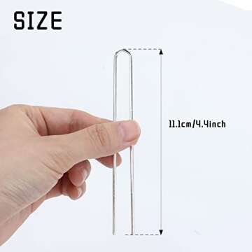 Lawie 30 Pack 4 Inch Silver U-Shaped Metal Hair Sticks, Straight Long Hair Forks, Bun Twist Hair Clips Holders - Arts and Crafts DIY Accessories