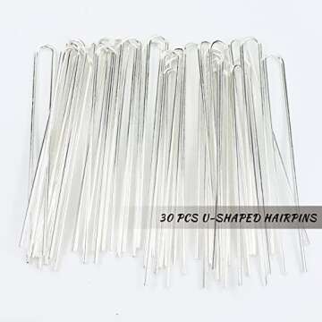 Lawie 30 Pack 4 Inch Silver U-Shaped Metal Hair Sticks, Straight Long Hair Forks, Bun Twist Hair Clips Holders - Arts and Crafts DIY Accessories