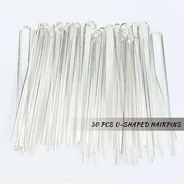 Lawie 30 Pack 4 Inch Silver U-Shaped Metal Hair Sticks, Straight Long Hair Forks, Bun Twist Hair Clips Holders - Arts and Crafts DIY Accessories