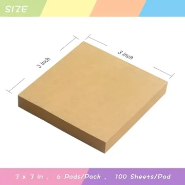 Vibrant Sticky Notes 3x3 Craft Paper for Office & School