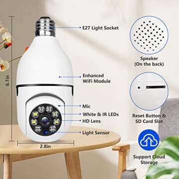 EDSACE 5G Light Bulb Security Camera 1080P HD Indoor