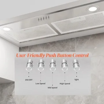 FIREGAS 28 Inch Range Hood, 450 CFM, 3 Speed Fan