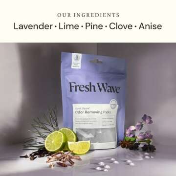 Fresh Wave Lavender Odor Eliminating & Deodorizing Packs | Bag of 6 & Fresh Pod Case | Safer Odor Re...