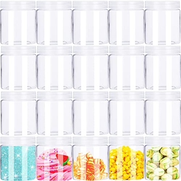 20 Pack Clear 4oz Slime Containers for Crafts and Storage