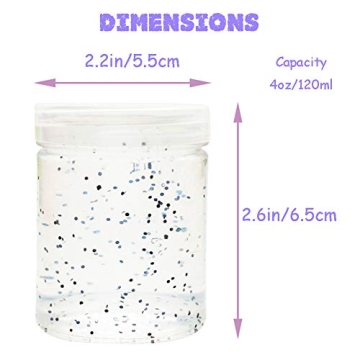 Durable 20 Pack Clear Plastic Slime Storage Containers