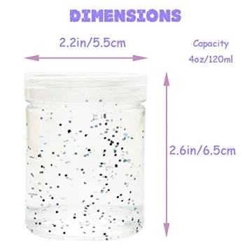 Durable 20 Pack Clear Plastic Slime Storage Containers