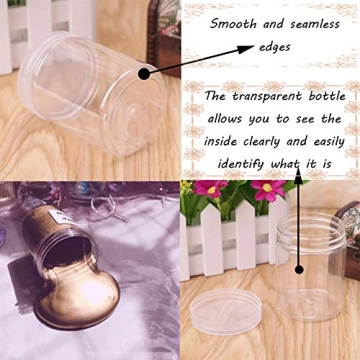 Durable 20 Pack Clear Plastic Slime Storage Containers