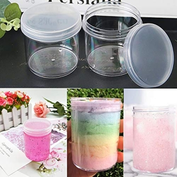 Durable 20 Pack Clear Plastic Slime Storage Containers