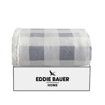 Eddie Bauer - Blanket, Super Soft Reversible Sherpa & Brushed Fleece Bedding, Throw Blankets for Couch, Ideal for Lounging (Chrome)