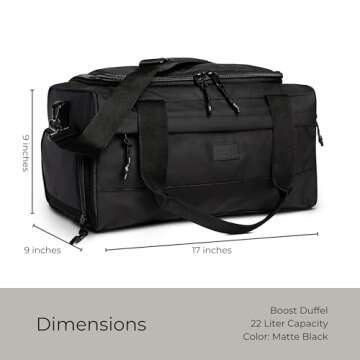 Vooray 22L Boost Duffel Bag – Small Travel & Sports Gym Bag for Women and Men with Shoe Pocket, Weekender for Overnight Football, Travel, Hospital Stays or Workout