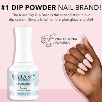 KIARA SKY Professional - Dip Manicure Nail Liquid Essentials - Long Lasting Nail Gel - Essentials Nail Design for Nail Art - Dip Liquids for Nails Repair Treatment 0.5 fl oz, Top & Base Coat Duo