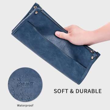 HKCLUF Crossbody Bags for Women Trendy Vegan Leather Hobo Handbags With 2 Adjustable Guitar Strap Crossbody Bucket Purse for Women(Darkblue)